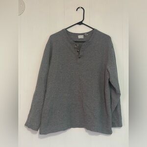 Covington Heather Gray Henley Top 100% Cotton
